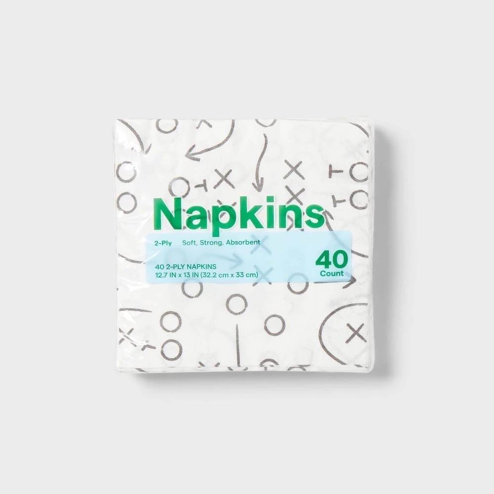 Printed Playbook 2-Ply Paper Napkins 120ct 3 Pack Football Party Tailgate